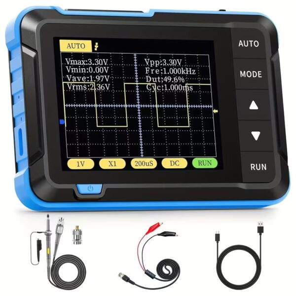 Цифровий осцилограф FNIRSI DSO152, 200 кГц, 2.8" IPS, акумулятор 1000 мА·год, максимальна комплектація
