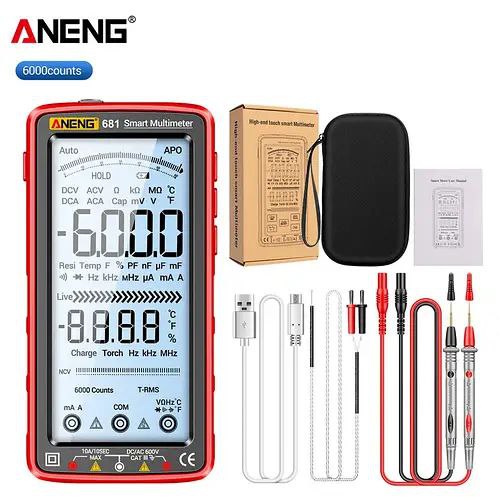 10 Цифровий мультиметр тестер ANENG 681 Red